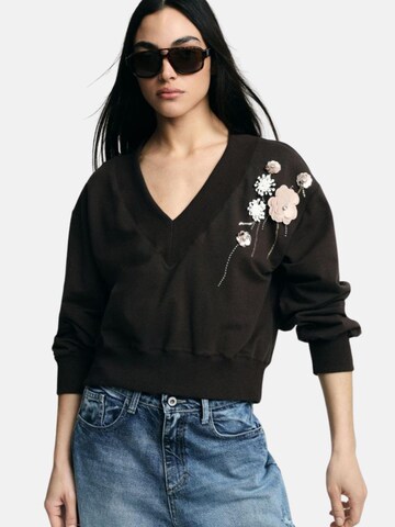 PLEASE Sweater 'PLEASE FELPA FELPA' in Brown