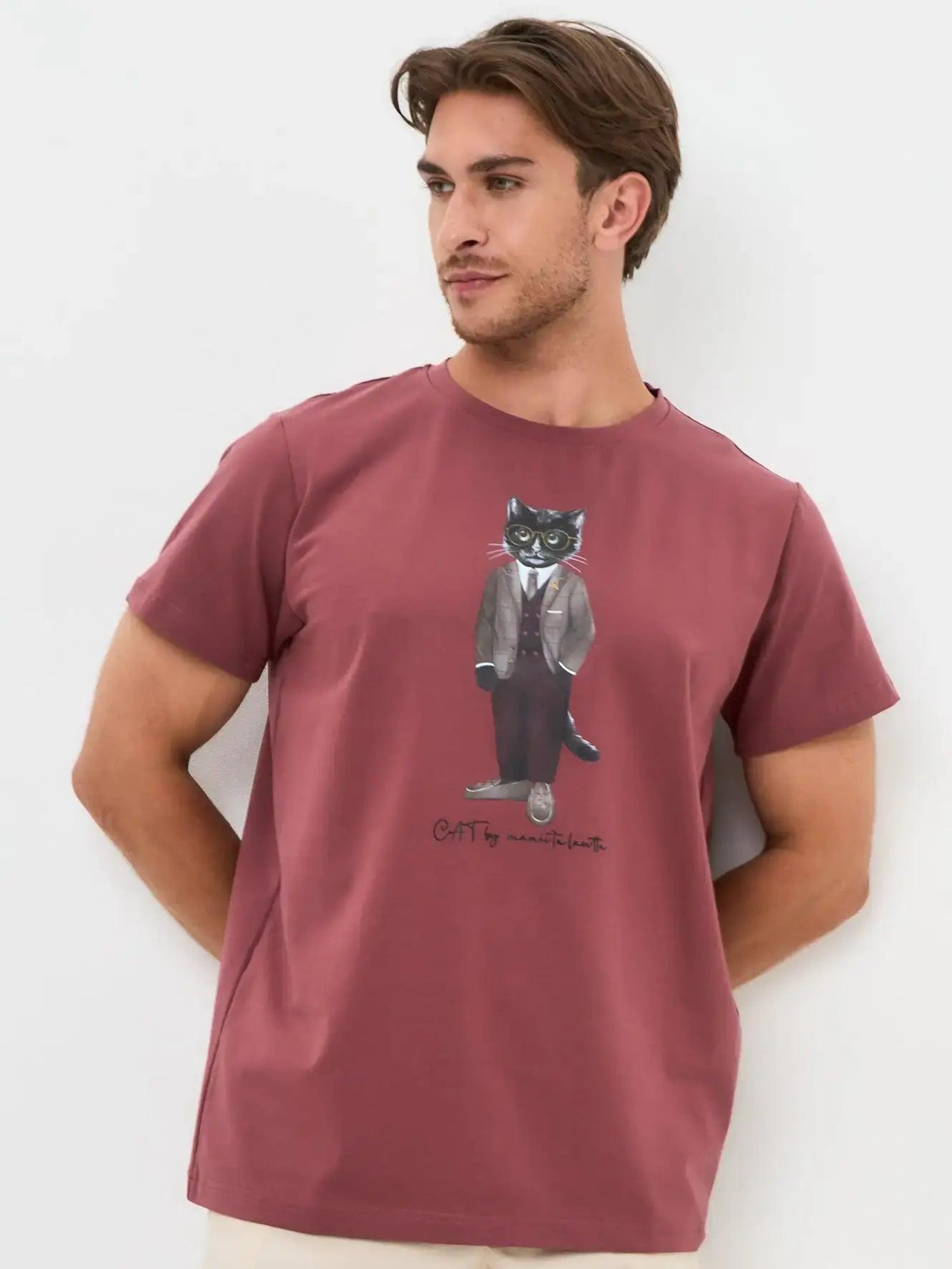 Cat e Lolette - Camiseta 'Professor Cat' en rojo