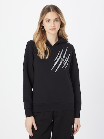 Plein Sport Sweatshirt 'Scratch' in Zwart: voorkant