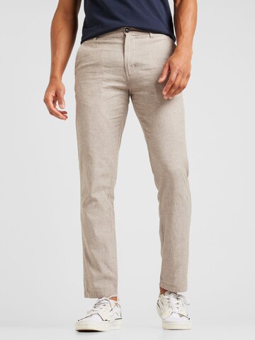 JACK & JONES Normalny krój Chinosy 'OLLIE DAVE' w kolorze brązowy: przód