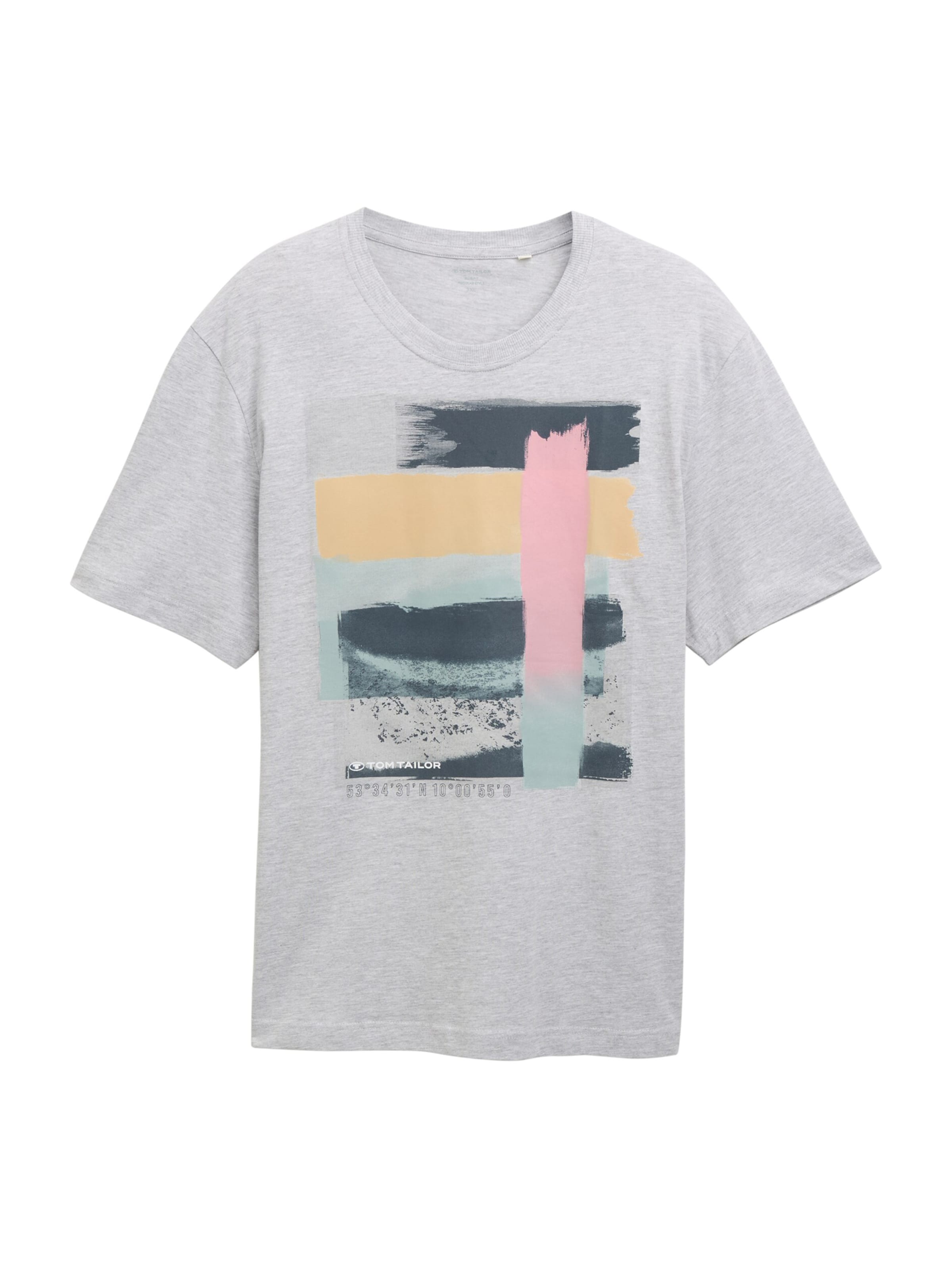 pelēks TOM TAILOR Men + T-Krekls: no priekšpuses