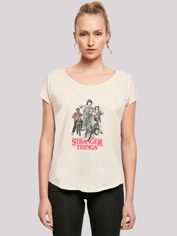 F4NT4STIC Shirt 'Stranger Things Netflix TV Series' in Beige: front