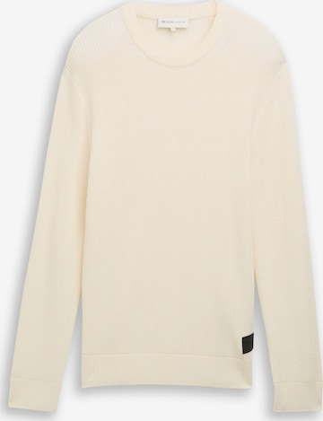 TOM TAILOR DENIM Sweater in Beige: front