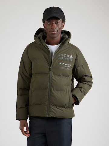 JACK & JONES Winter jacket 'JCOBOSTON' in Green: front