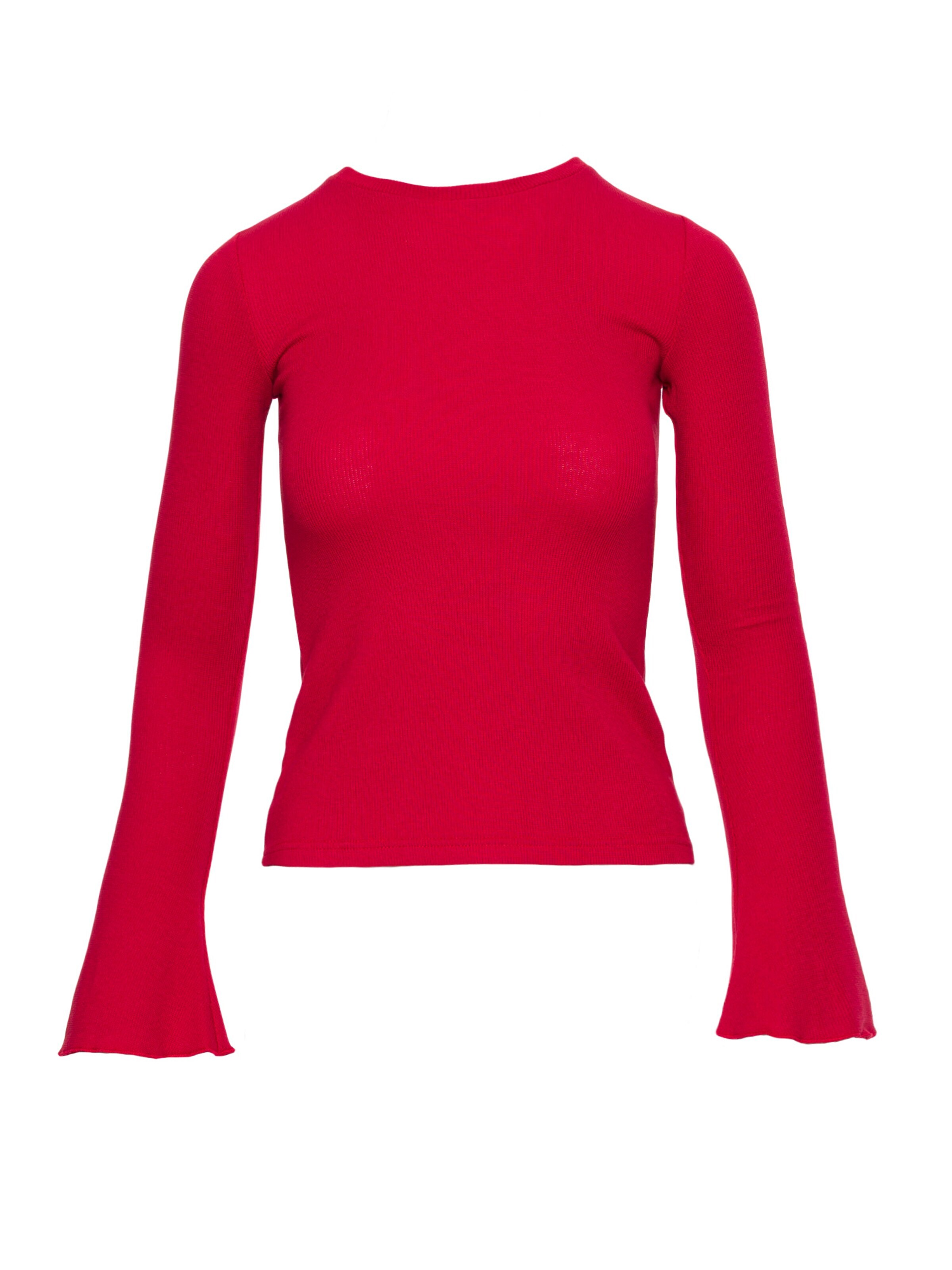 made of emotion Sweter 'Bluzka z długimi poszerzonymi rękawami' w kolorze czerwony: przód