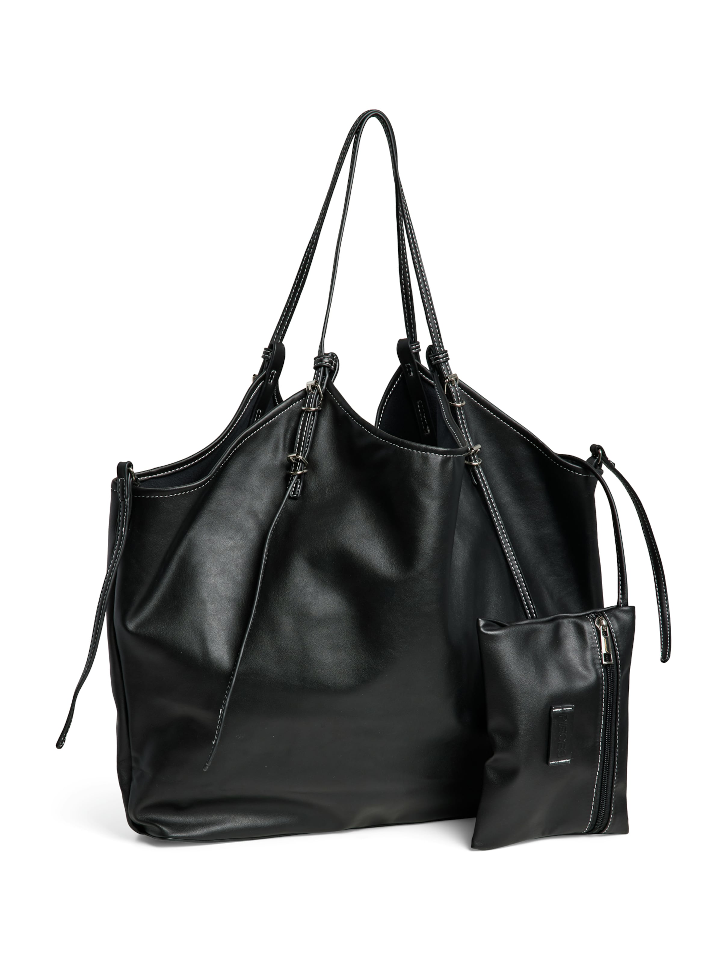 PIECES - Bolso de hombro 'PCAMANDA' en negro: frente