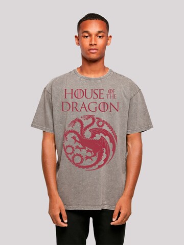 F4NT4STIC Shirt 'House Of The Dragon Targaryen Crest Logo' in Grey: front
