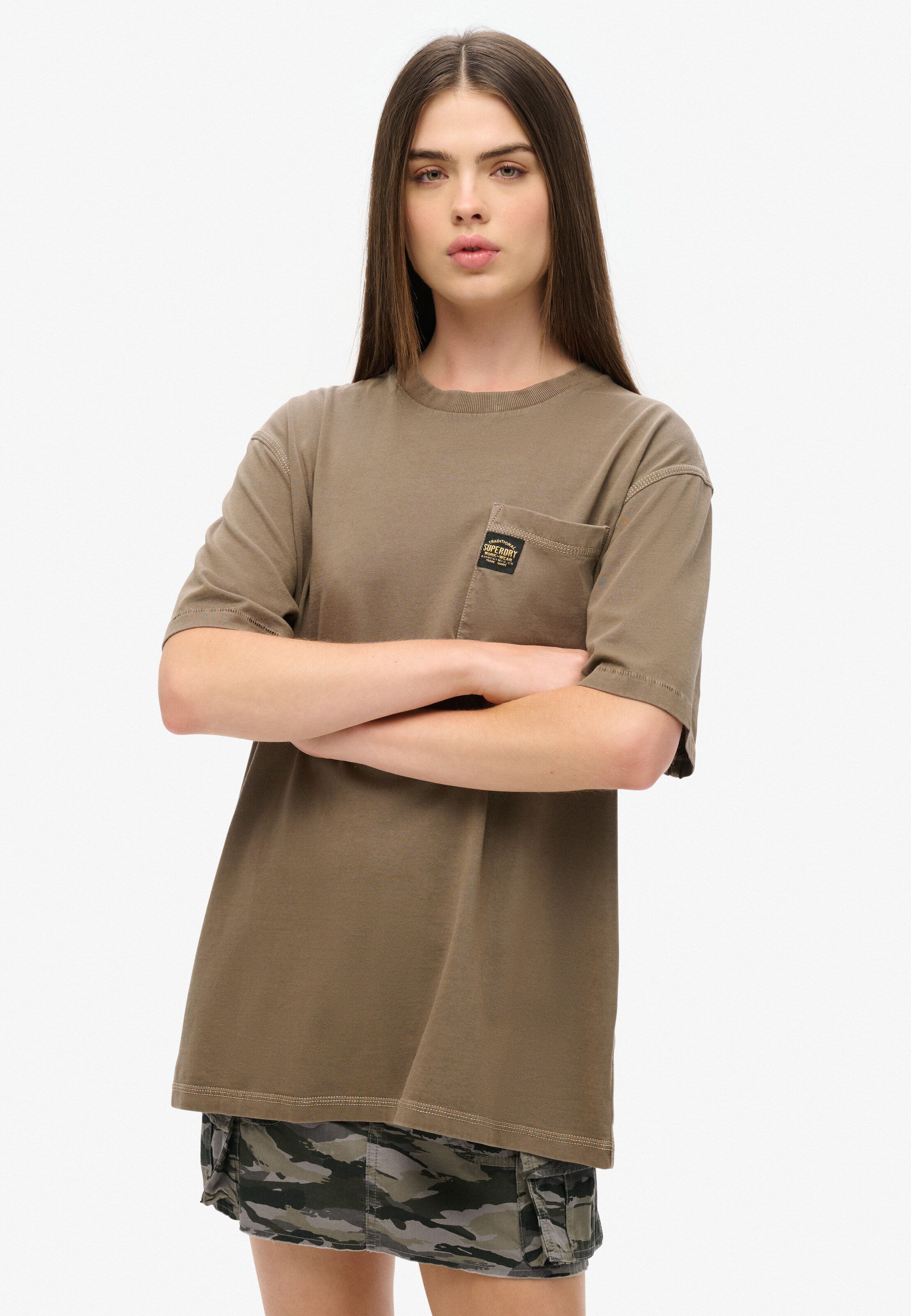 Superdry Oversized shirt in Groen: voorkant