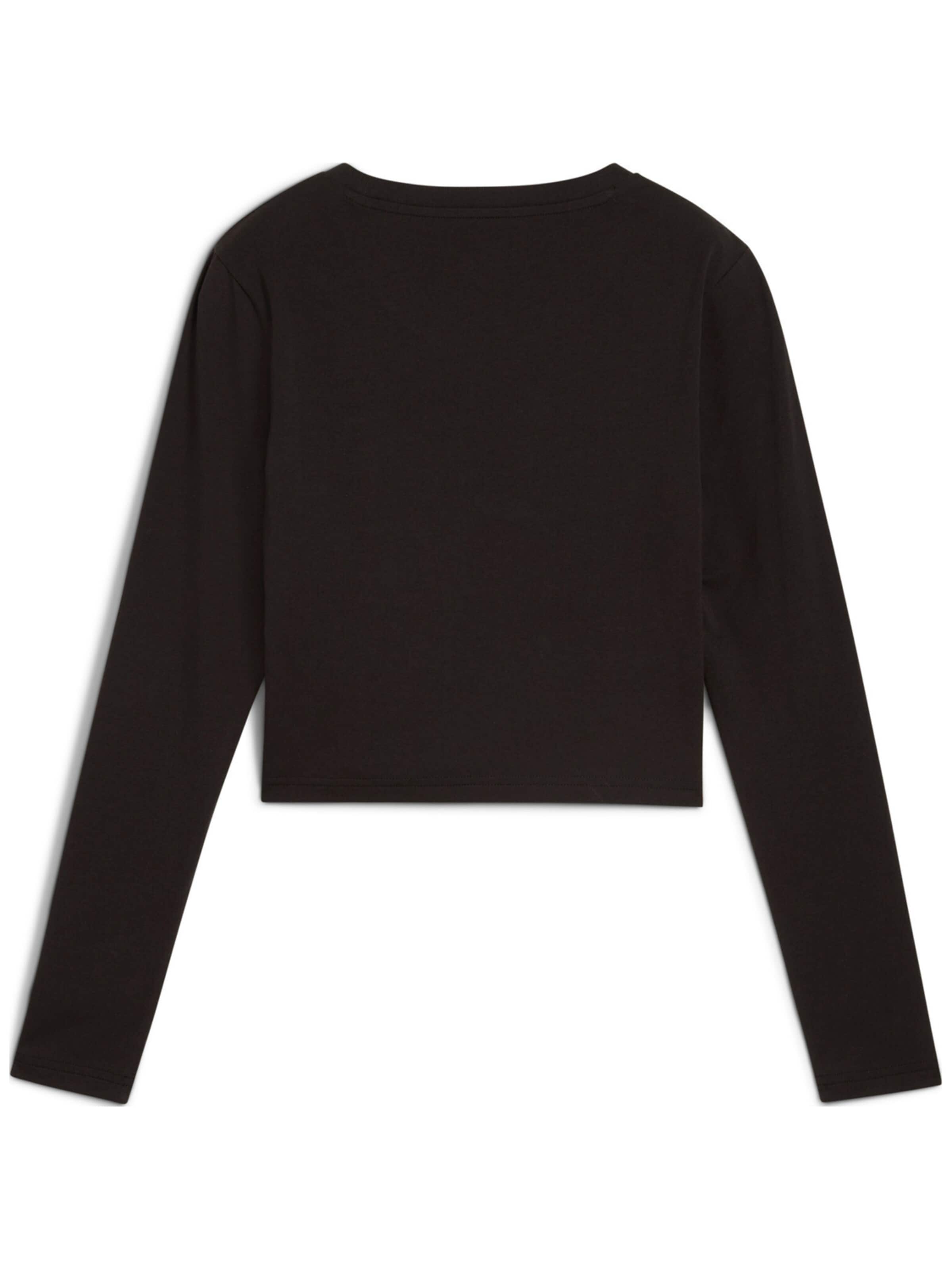 PUMA - Blusa 'Puma Wardrobe Ess Longsleeve Baby Tee' en negro