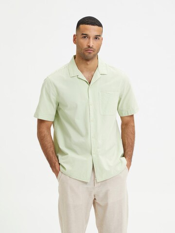 SELECTED HOMME جينز مضبوط قميص 'Ray' بلون أخضر: الأمام