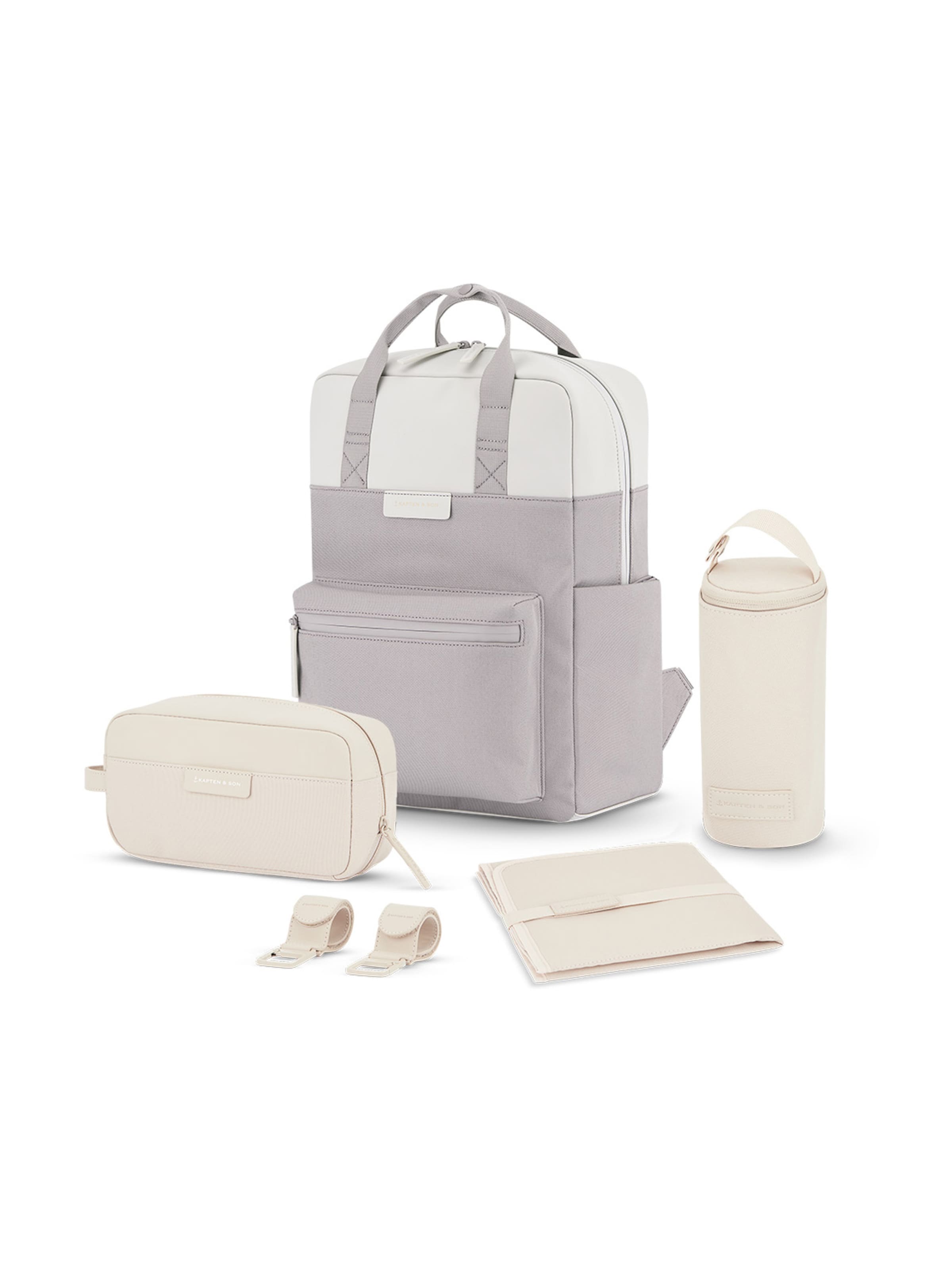 Kapten & Son Rugzak 'Bergen Pro Diaper' in Grijs: voorkant