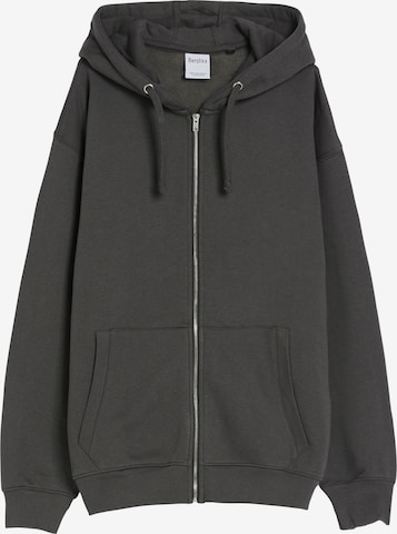 Bershka Sweatjacke in Grau: predná strana