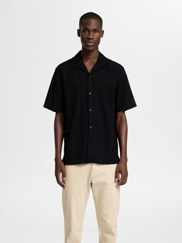 SELECTED HOMME Comfort fit Overhemd 'Jax' in Zwart: voorkant
