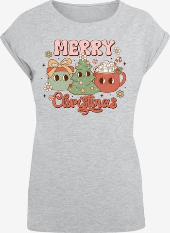 F4NT4STIC T-Shirt 'Merry Christmas' in Grau: Vorderseite