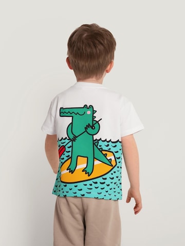 SATURNDAY Shirt 'Krokodil auf SUP' in White