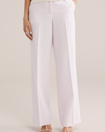 WE Fashion Široke hlačnice Hlače na rob | roza barva