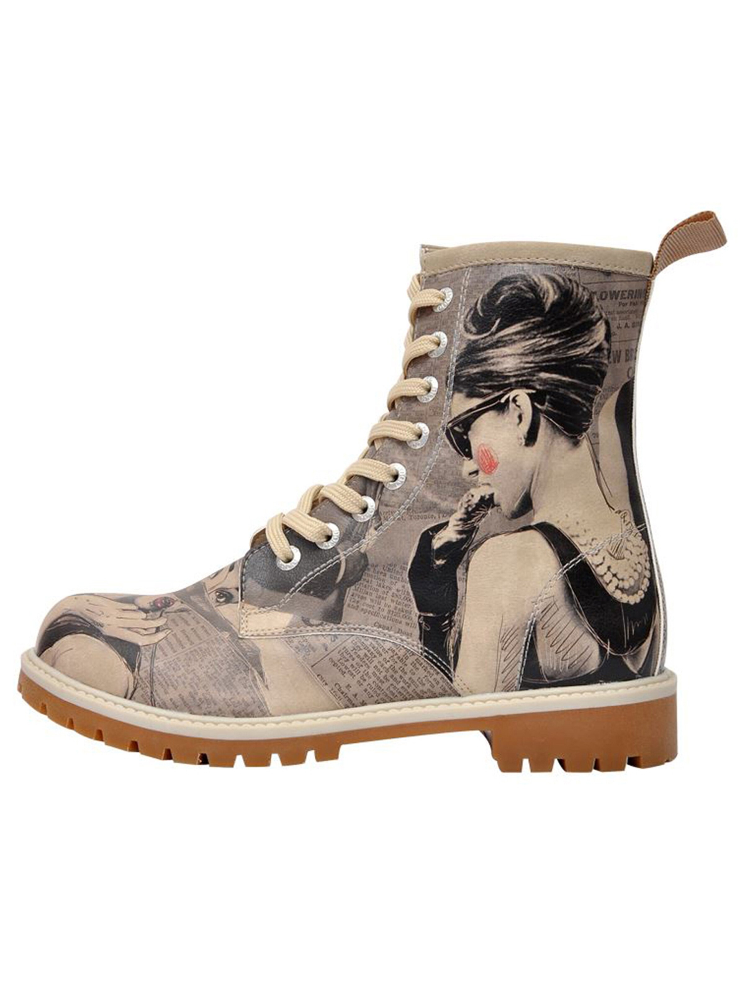 DOGO Schnürstiefel 'DOGO Boots - Go Back to Being Yourself'‌‌‌‌‌‌‌‌‌‌ in Grau: Vorderseite