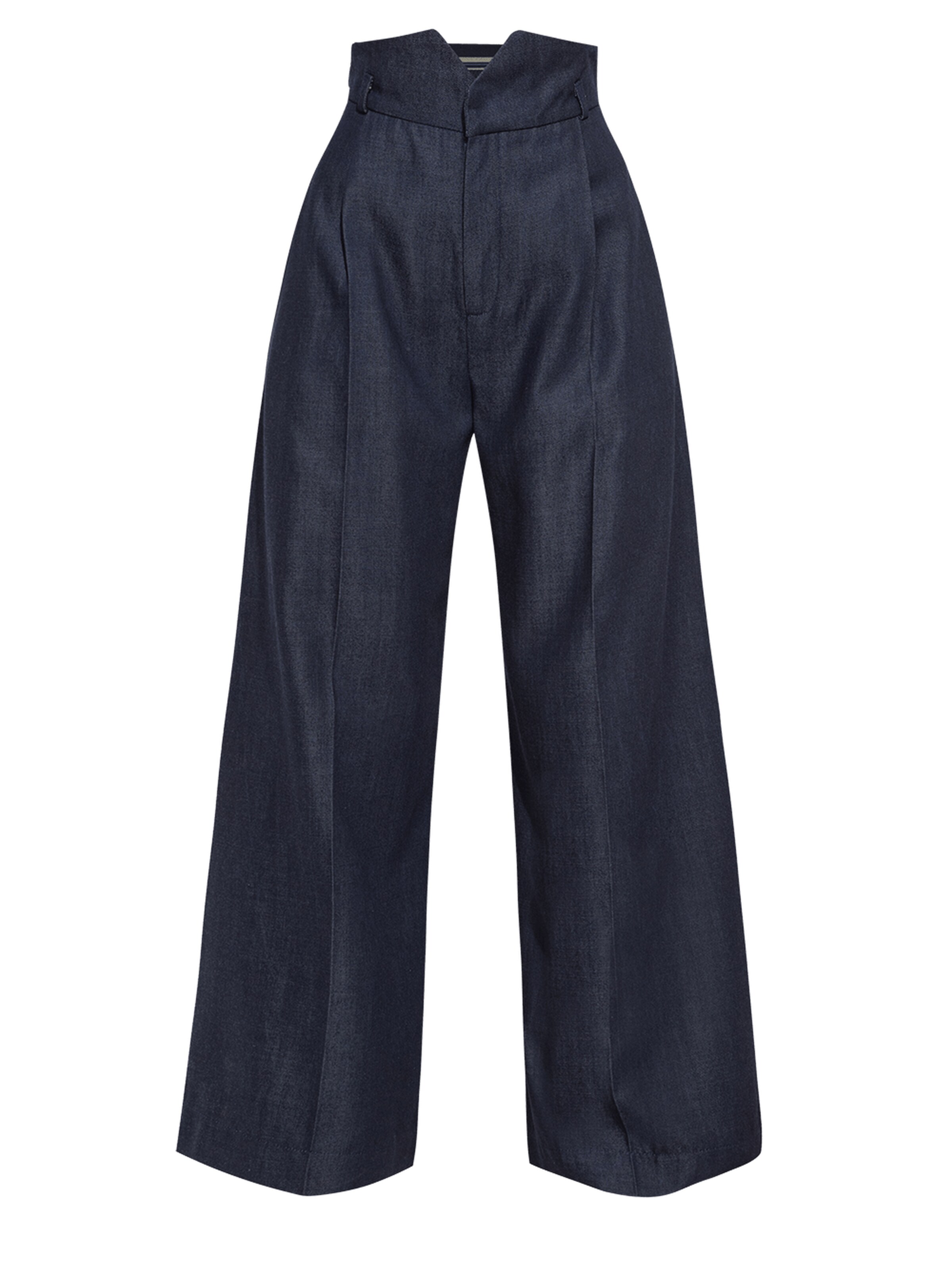 JIORO Wide leg Broek 'ESSENTIALS' in Blauw: voorkant