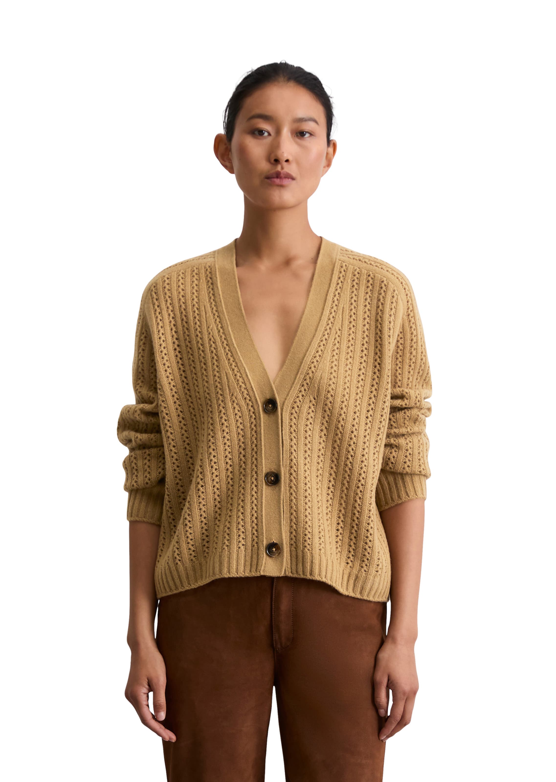 Marc O'Polo Knit cardigan in Brown: front