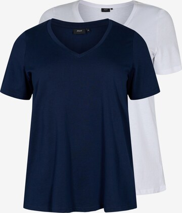 T-shirt 'MKATJA' Zizzi en bleu : devant