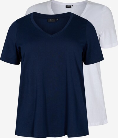 Zizzi Тениска 'MKATJA' в нейви синьо / бяло, Преглед на продукта