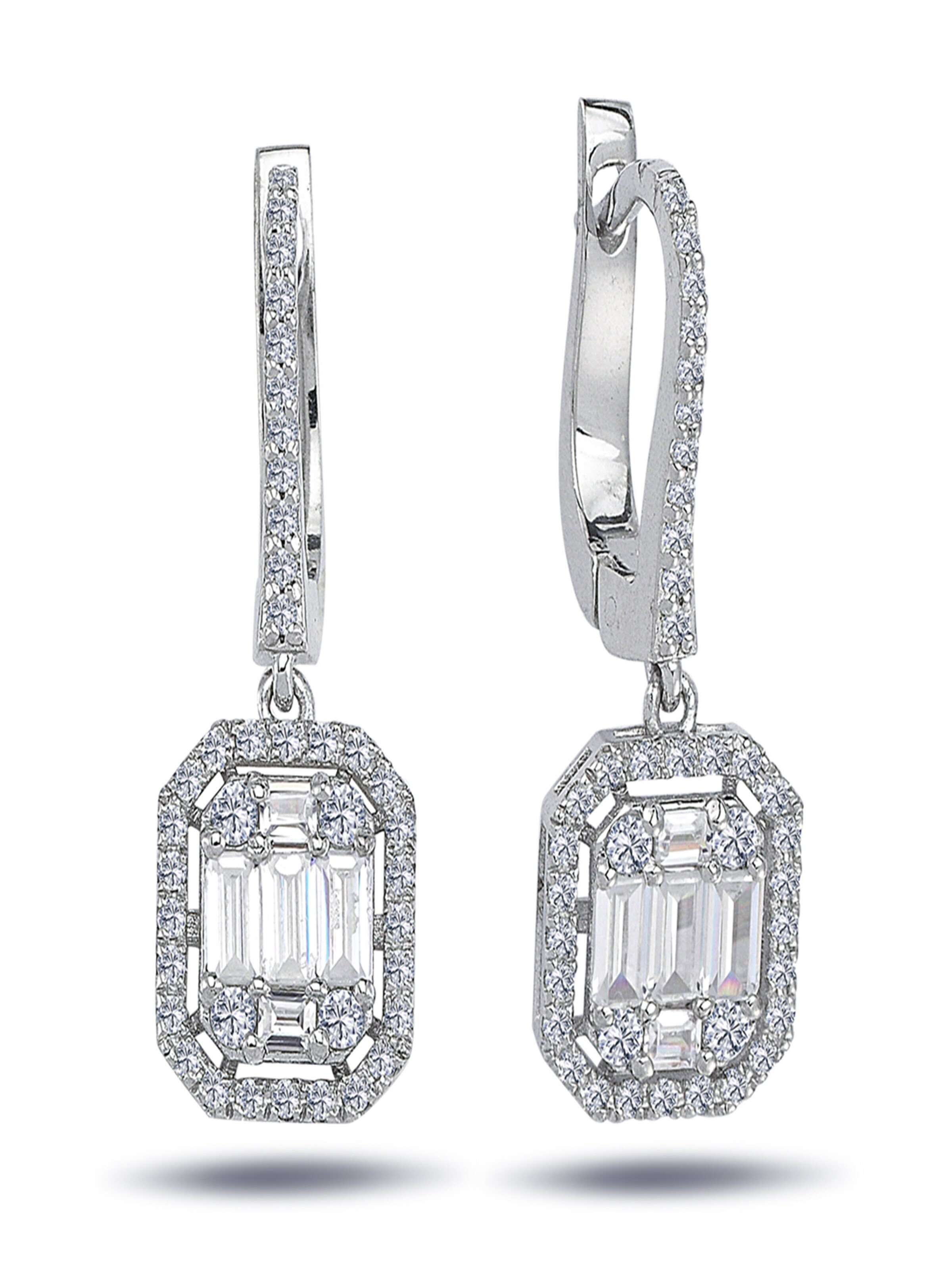 EinStein Diamant Earrings in Silver: front