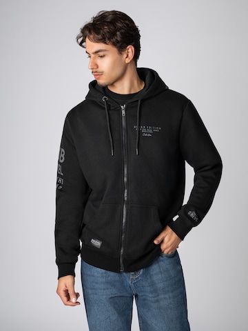 Sublevel Sweatjacke in Schwarz: Vorderseite