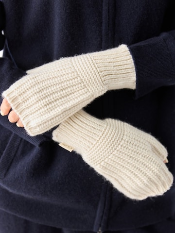 GOBI Cashmere Torgvantar 'Rib-Knit Cashmere Gloves' i vit: framsida