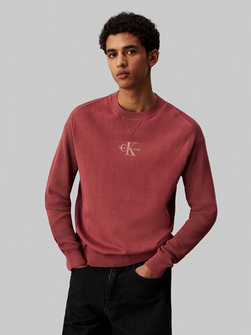 Pull-over Calvin Klein Jeans en rouge : devant