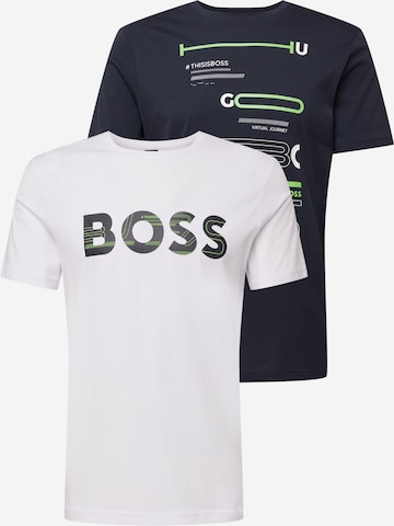 balts BOSS Green T-Krekls: no priekšpuses