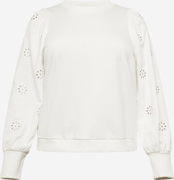 ONLY Carmakoma Sweatshirt 'Femme' in White: front