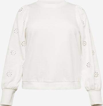 ONLY Carmakoma Sweatshirt 'Femme' in Wit: voorkant