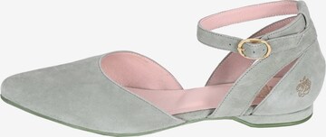 Apple of Eden Ballet Flats with Strap 'Beny' in Green