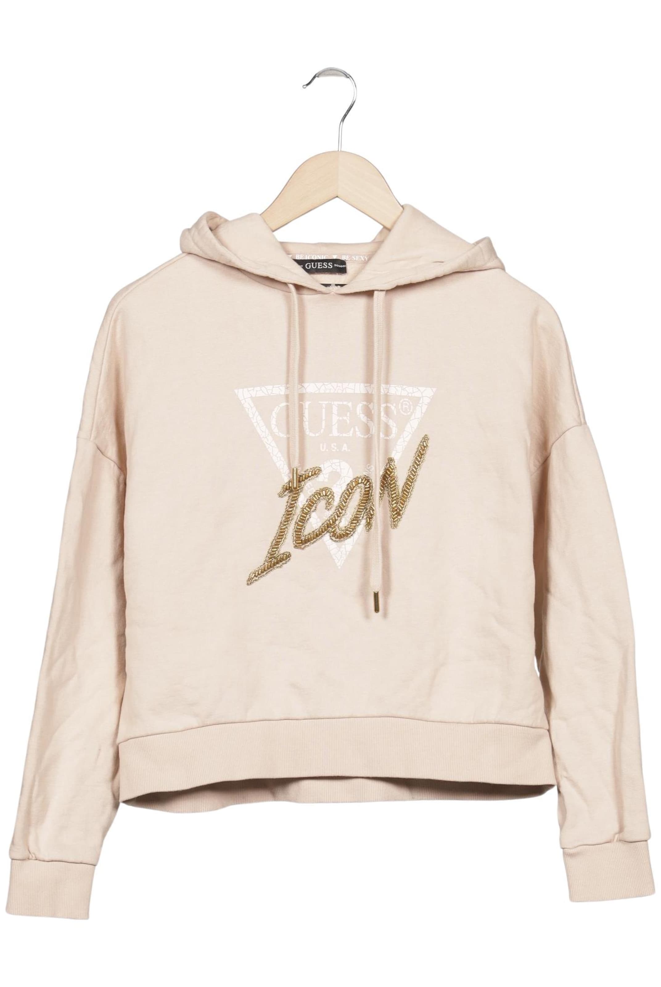 GUESS Sweatshirt & Zip-Up Hoodie in L in Beige: front