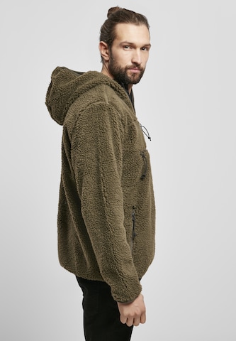 Brandit Fleece Jacket 'Teddyfleece Worker' in Green