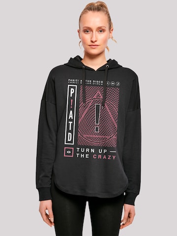 F4NT4STIC Sweatshirt 'Panic At The Disco Turn Up The Crazy' in Zwart: voorkant