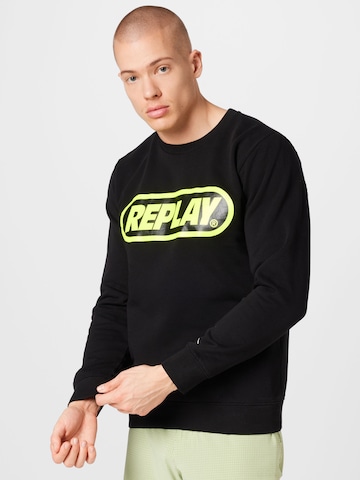 REPLAY Sweatshirt i svart: framsida