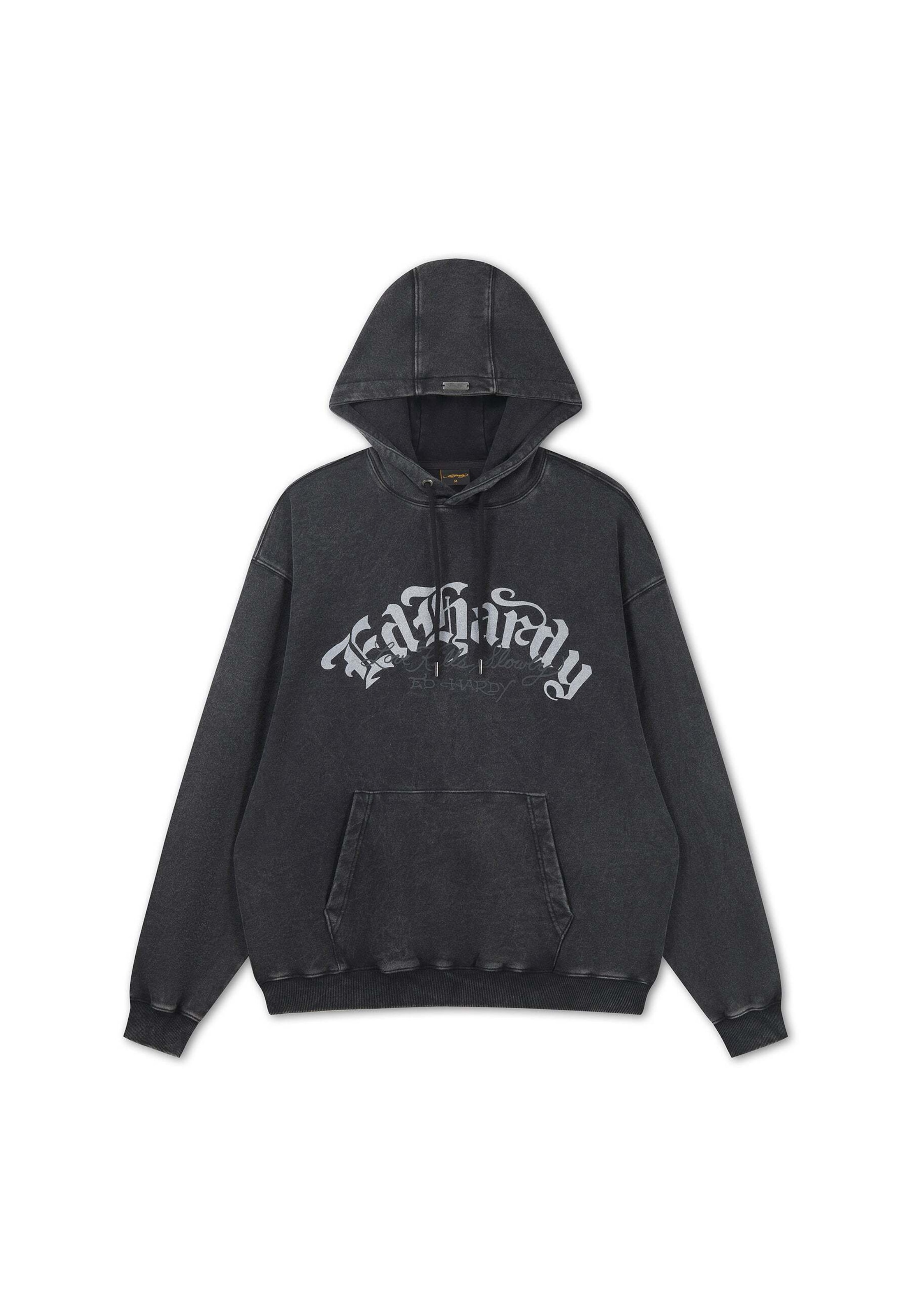 Ed Hardy Sweatshirt 'Gothic Dragon' in Schwarz: Vorderseite
