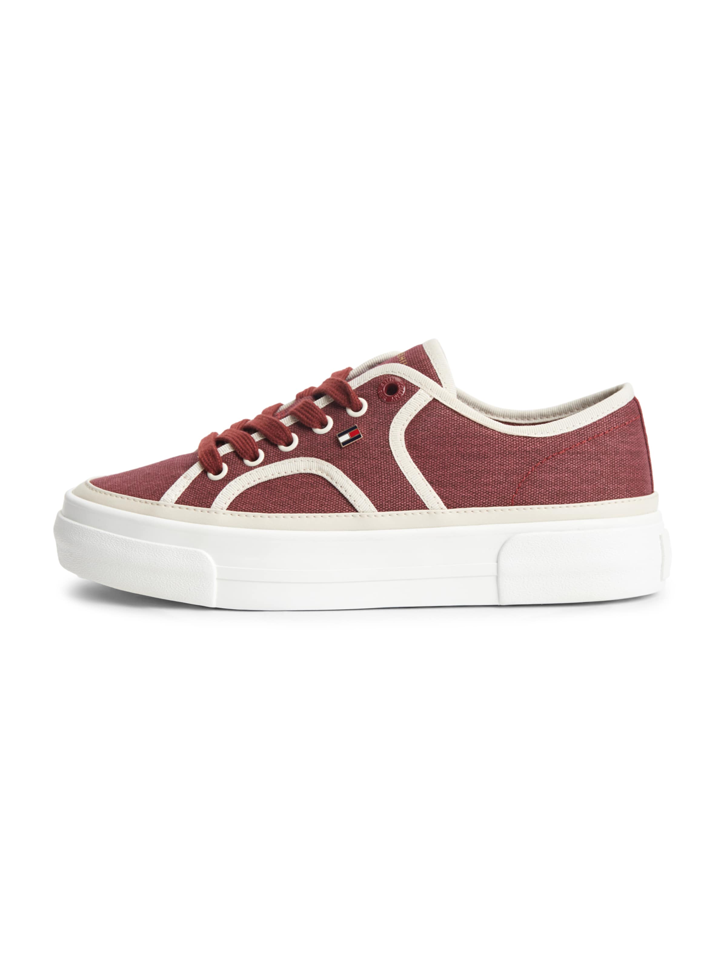 TOMMY HILFIGER Baskets basses en bordeaux / blanc, Vue avec produit
