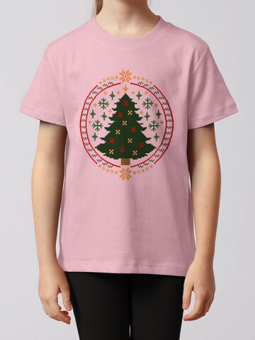 watabout.kids Shirt ' Weihnachtszeit ' in Roze: voorkant