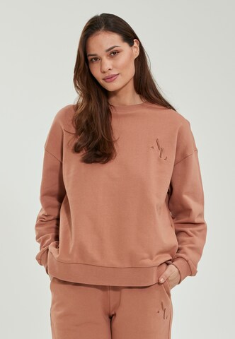 Athlecia Sportief sweatshirt 'Lia' in Bruin: voorkant