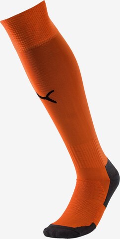 PUMA Soccer Socks 'Team Liga' in Orange: front