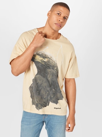 tigha Printshirt  ' Sky Eagle Arne ' in Beige: predná strana