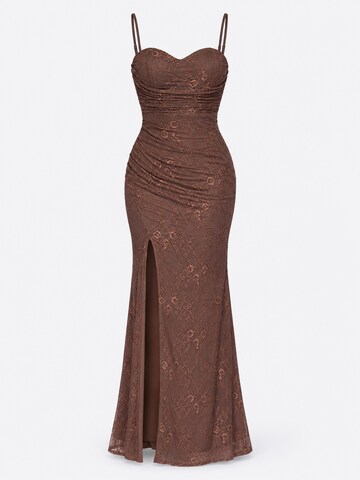 Ombre - Vestido de noche en marrón: frente
