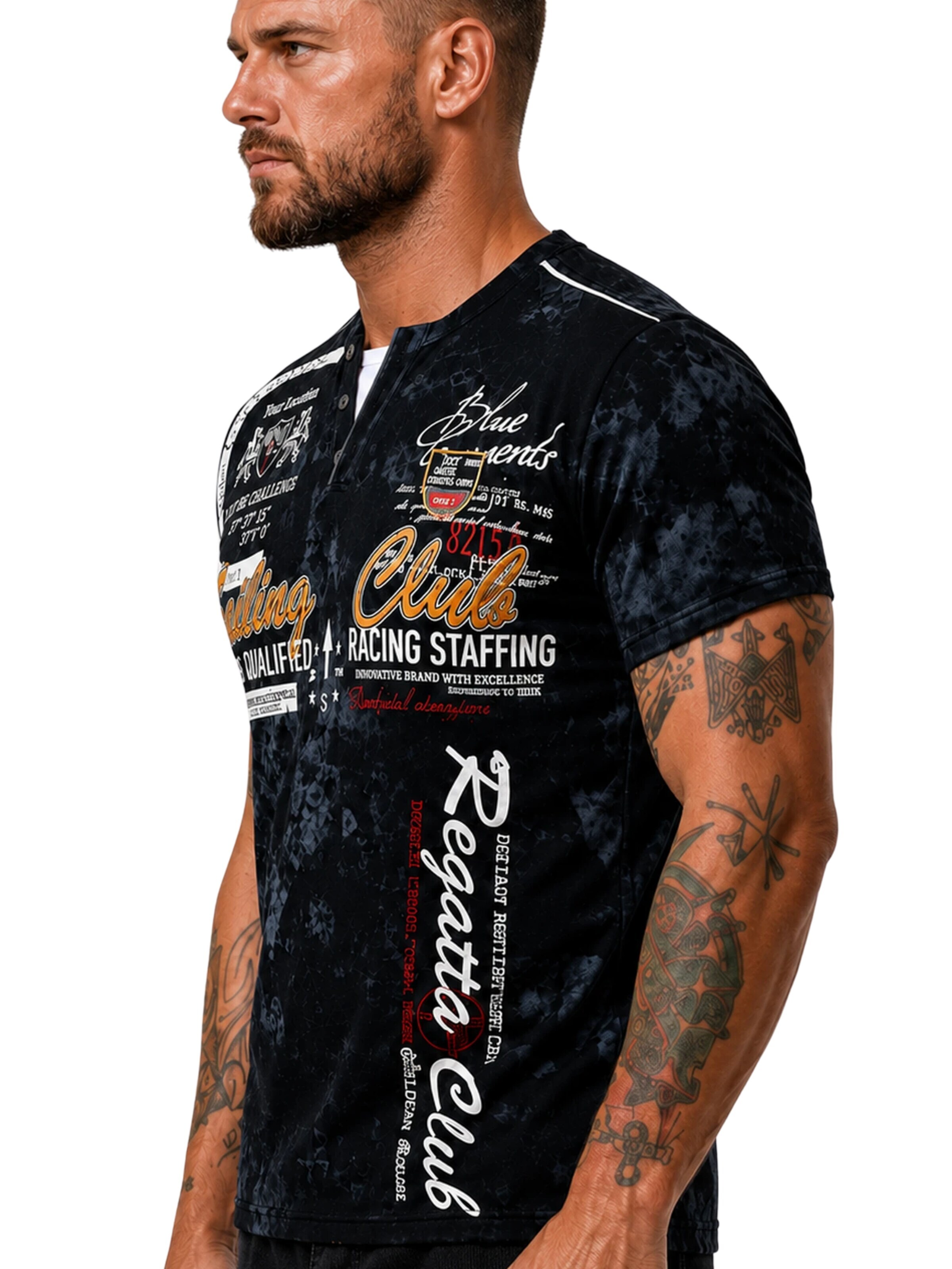 L.Gonline Shirt 'Sailing Batik'‌‌‌‌ in Schwarz