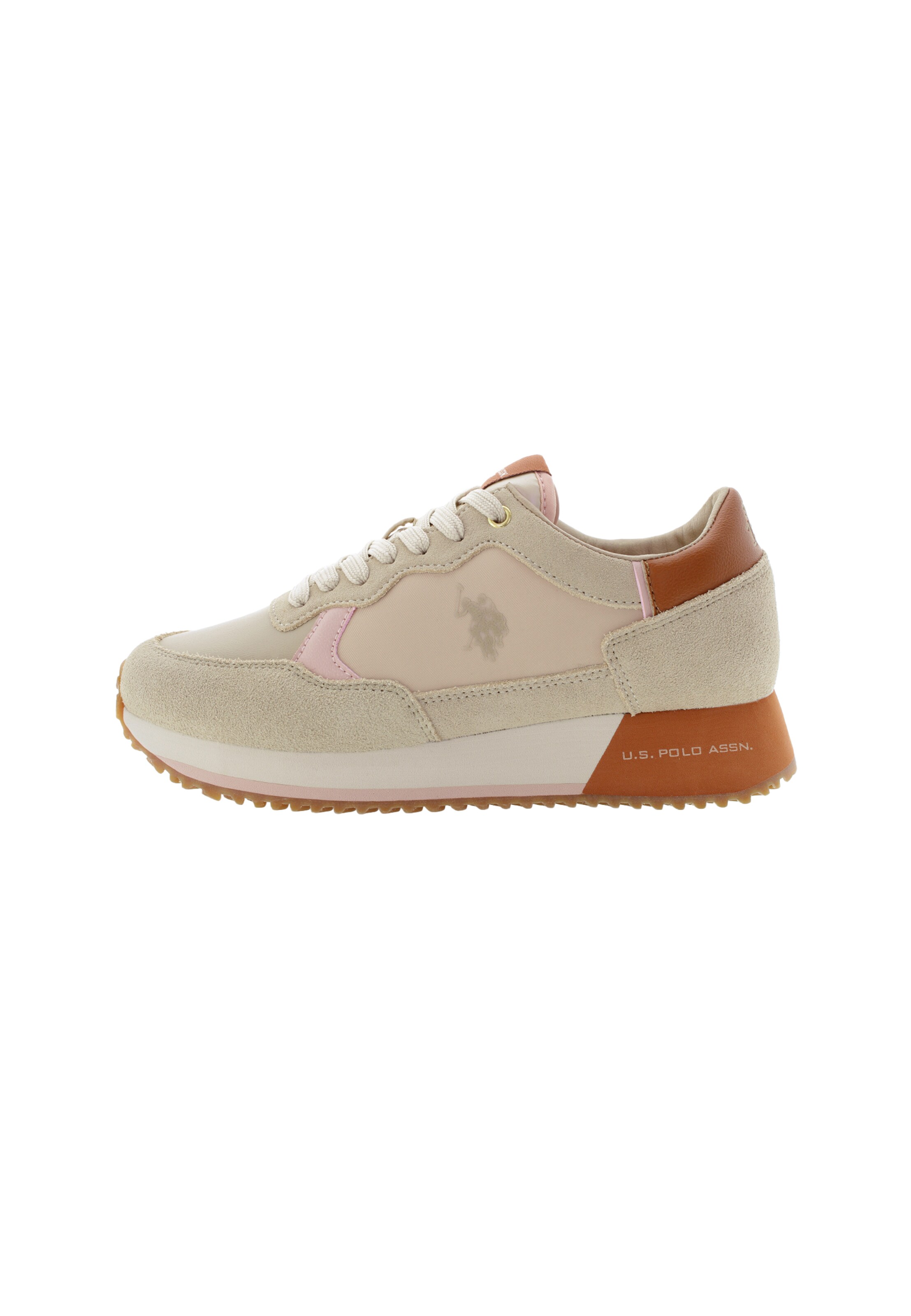 Sneaker bassa 'Sacha005' U.S. POLO ASSN. di colore beige / marrone / rosa chiaro, Visualizzazione prodotti