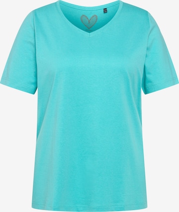 T-shirt Ulla Popken en bleu : devant