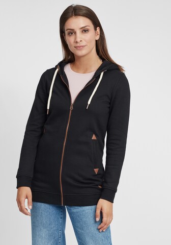 Oxmo Zip-Up Hoodie 'Vicky' in Black: front