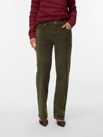 VERO MODA Wide Leg Hose 'MELISA ' in Grün: Vorderseite