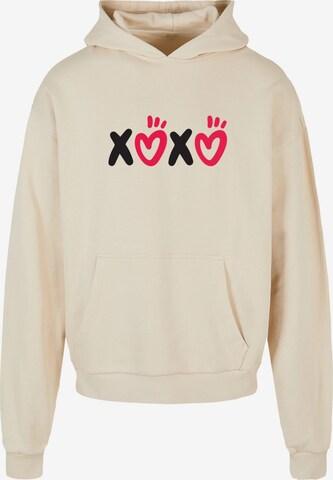 Merchcode Sweatshirt 'Valentines Day - XOXO' in Beige: front